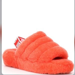 New Ugg | Orange Fluff Yeah Slingback Sandals